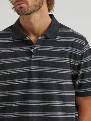 Men's Stripe Mini Pique Polo Shirt