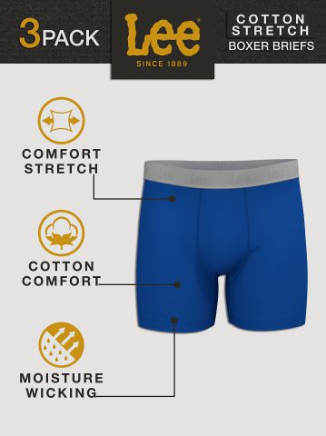 Men's 3-Pack Comfort Stretch Boxer Briefs