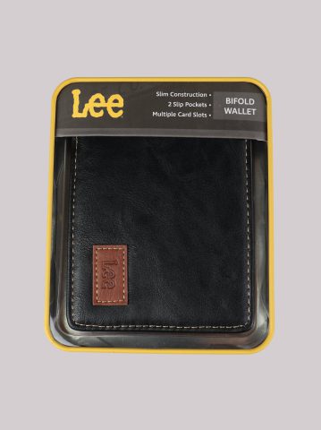 Men's Embossed Logo Patch Tumbled Bifold Wallet