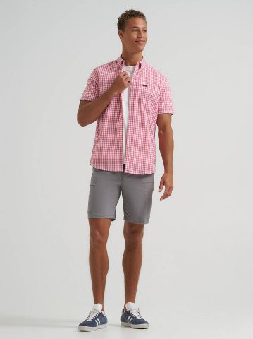 Men's One Pocket Plaid Button Down Shirt