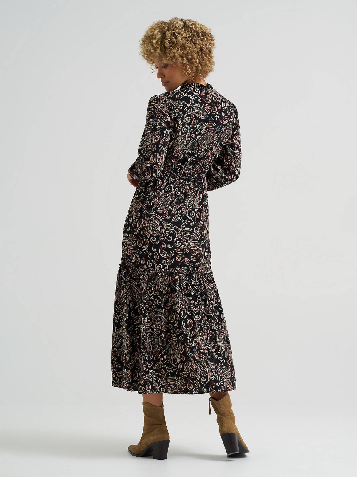 Women's Long Sleeve Printed Maxi Dress - view 2