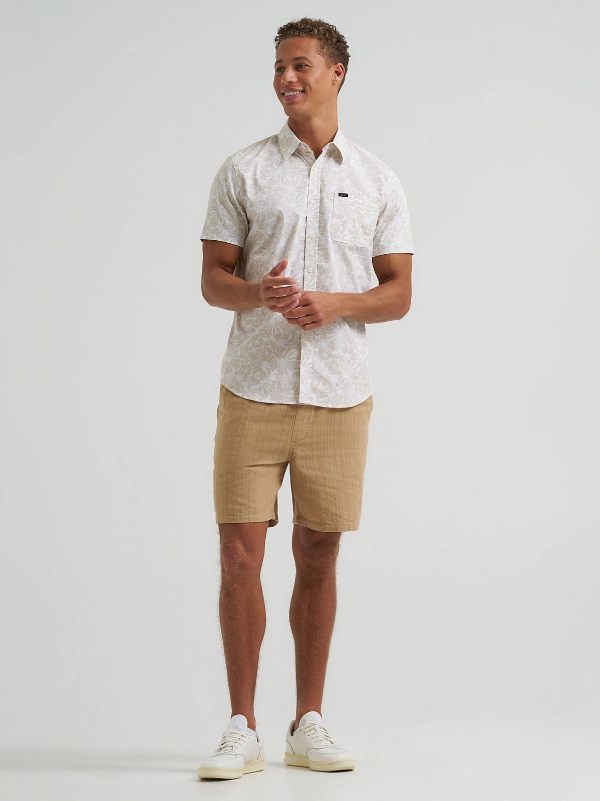 Men's Textured Floral Button Down Shirt - view 4