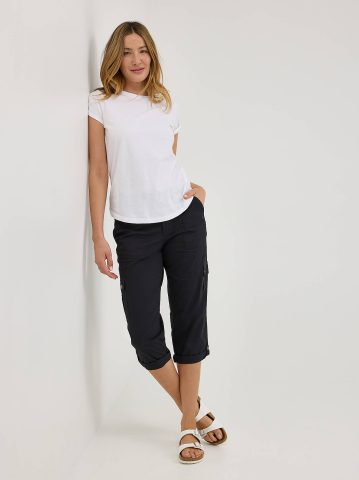 Women's Ultra Lux Comfort with Flex-to-Go Relaxed Fit Cargo Capri