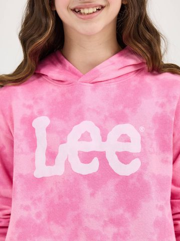 Girl's Tie Dye Crop Logo Hoodie