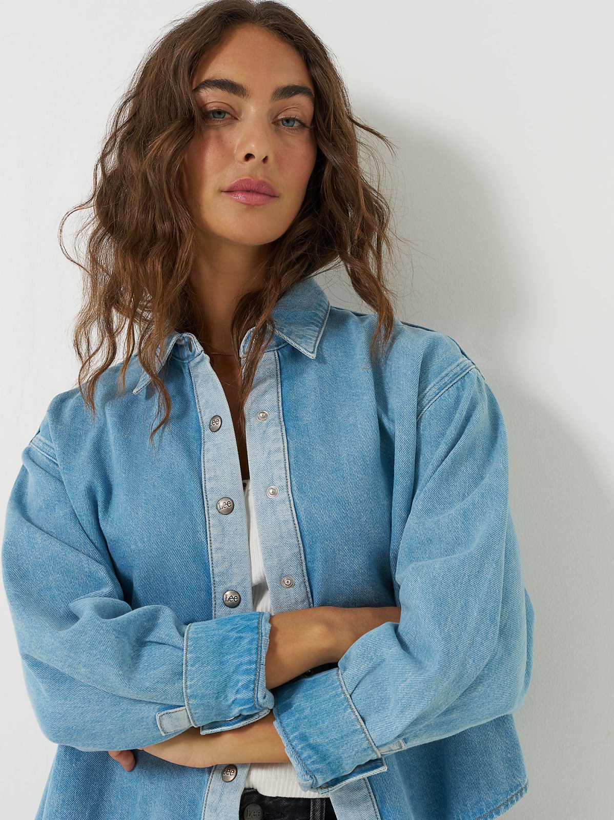 Women's Two Toned Denim Snap Front Shirt - view 2