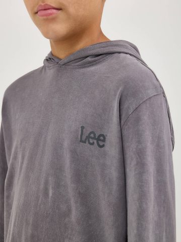 Boy's Oil Wash Hooded Jersey Logo Tee