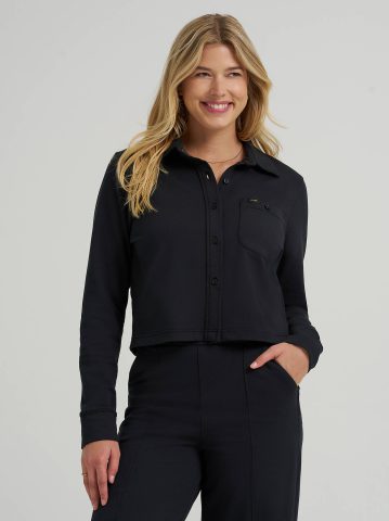 Women's All Purpose Solid Knit Button Down Shirt Women's All Purpose Solid Knit Button Down Shirt