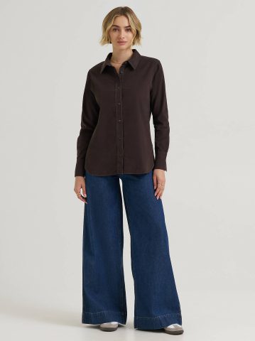 Women's Classic Button Down Corduroy Shirt