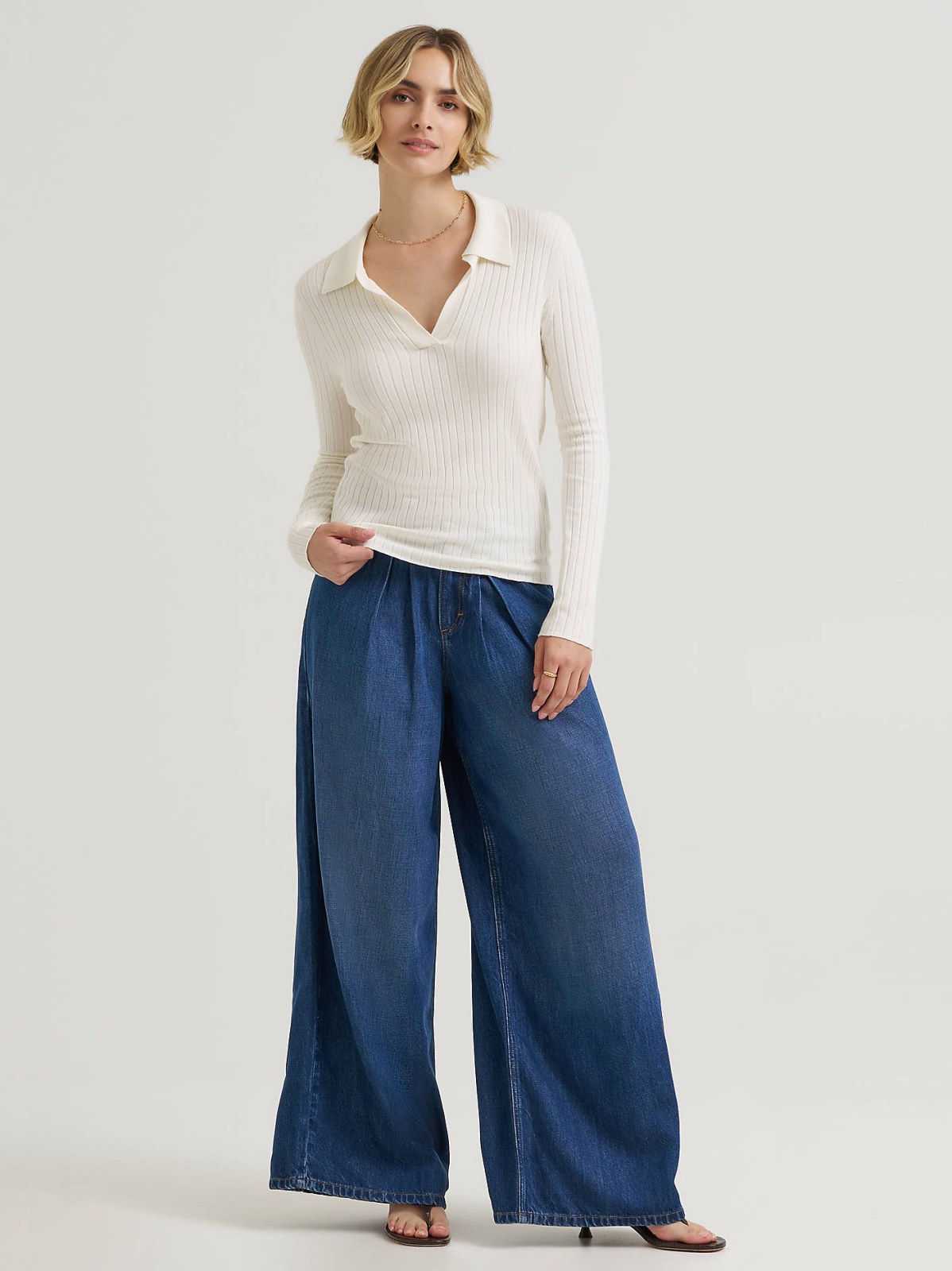Women's Plaited Polo Sweater - view 4