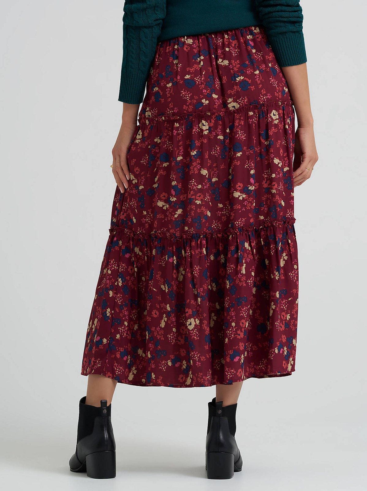 Women's Long Tiered Floral Skirt - view 3