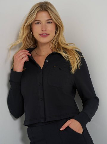Women's All Purpose Solid Knit Button Down Shirt