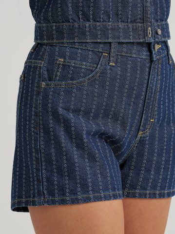 Women's 100% Cotton Classic Stripe Denim Short