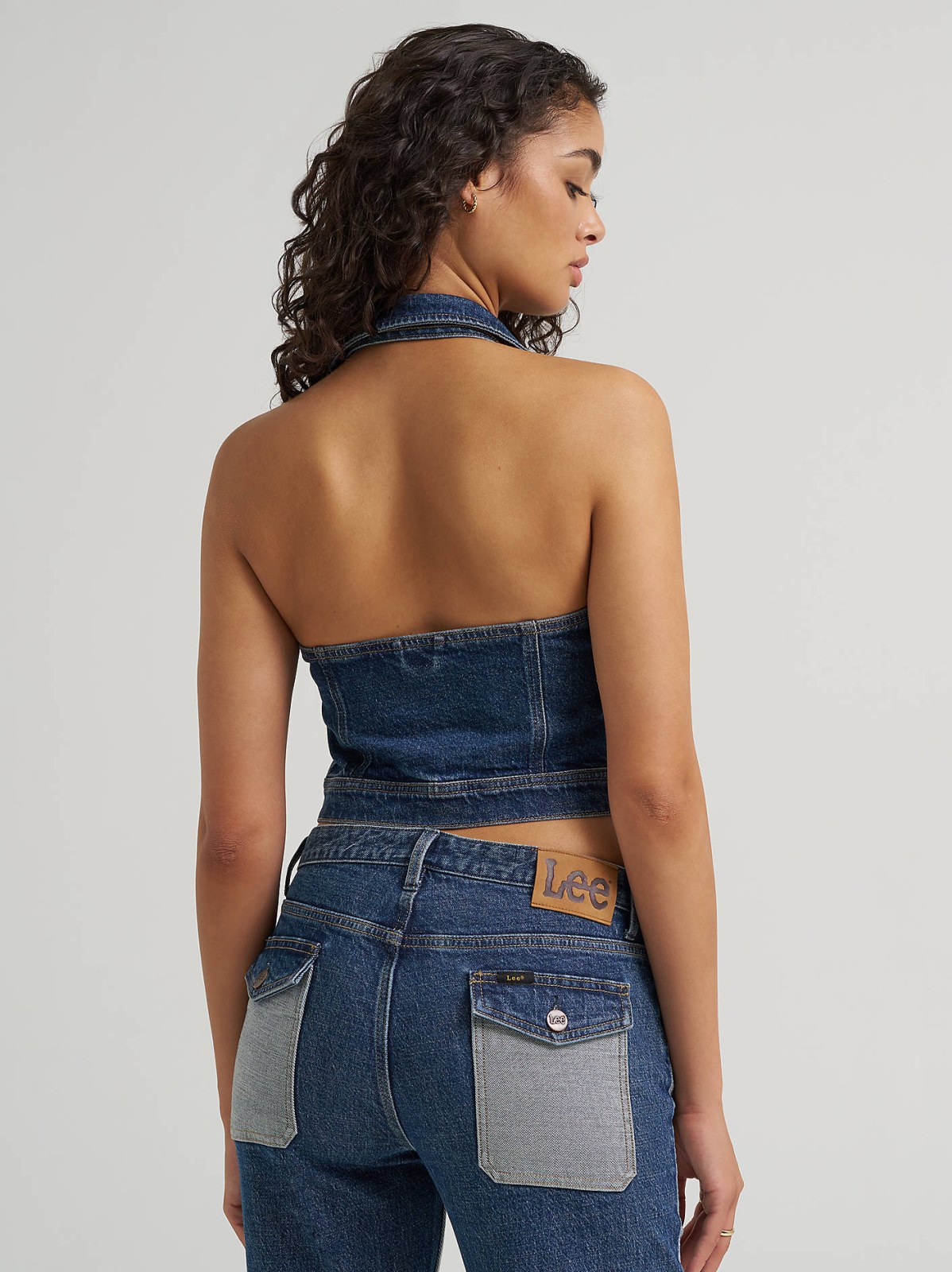 Women's Reversed Denim Chore Halter Top - view 2