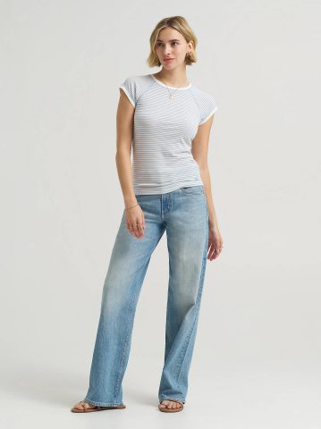 Women's Cap Sleeve Stripe Tee