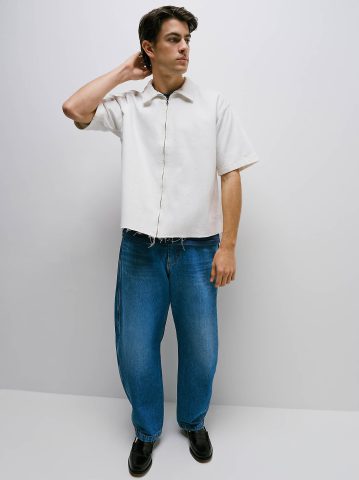 Men's 100% Cotton Loose Barrel Jean Men's 100% Cotton Loose Barrel Jean