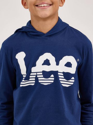 Boy's Stripe Twitch Logo Hoodie Tee