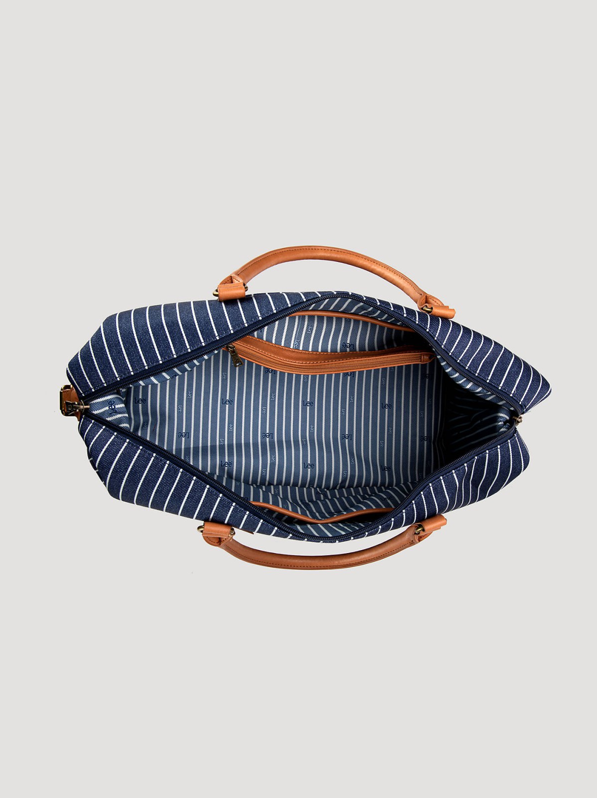 Women's Striped Denim Duffle Bag - view 4