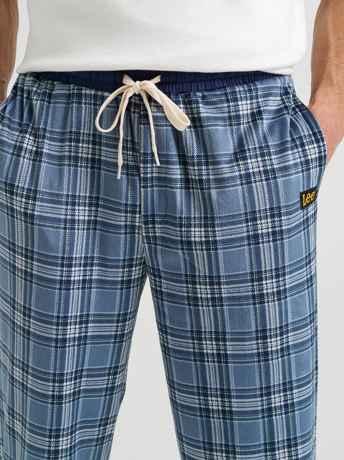 Men's Plaid Lounge Pant with Contrast Waistband - view 6