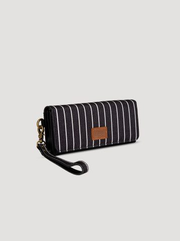 Women's Stripe Wristlet Trifold Wallet — alternate view