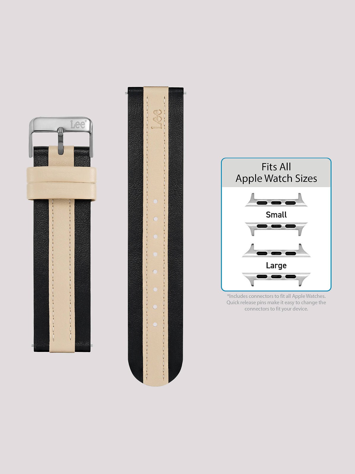 Two Tone Vegan Leather Universal Watchband - view 5