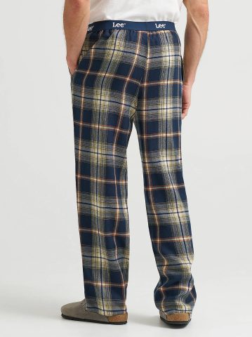 Men's Plaid Lounge Pant with Logo Waistband