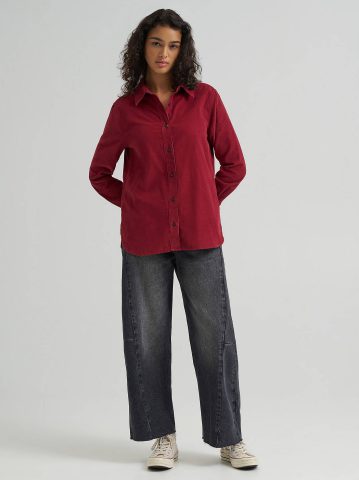 Women's Classic Button Down Corduroy Shirt