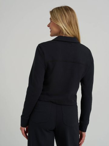 Women's All Purpose Solid Knit Button Down Shirt — alternate view