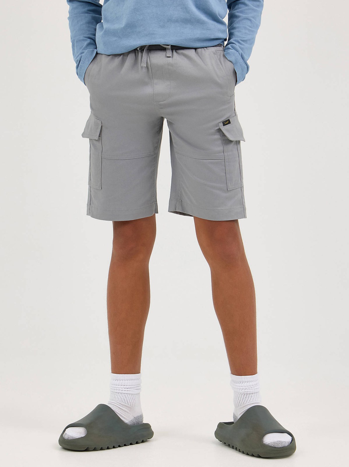 Boy's Rib Stretch Pull On Cargo Short - view 2