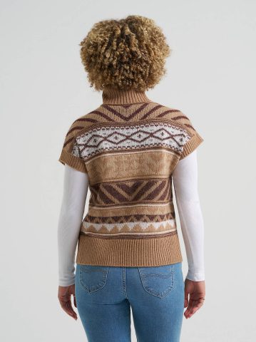 Women's Sleeveless Turtle Neck Sweater Vest — alternate view