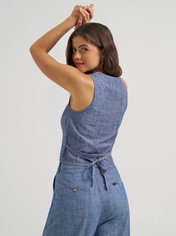 Women's Button Front Tie Vest