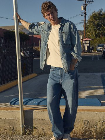 Men's 100% Cotton Loose Barrel Jean