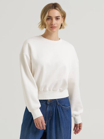 Women's Solid Crew Neck Sweatshirt