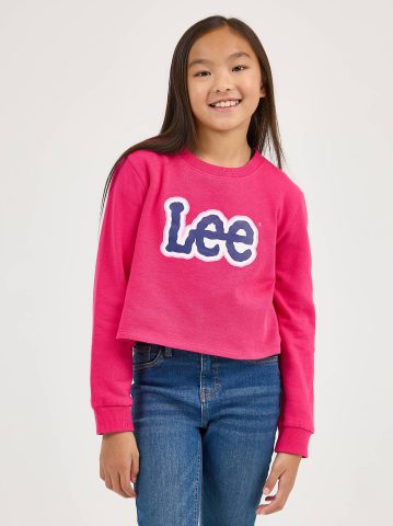 Girl's Crop Logo Crewneck
