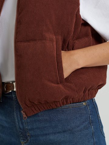 Women's Corduroy Puffer Vest