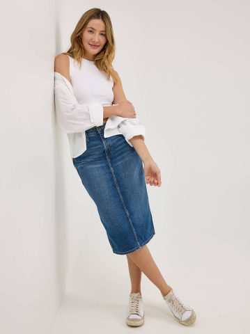 Women's Legendary Back Slit Denim Skirt