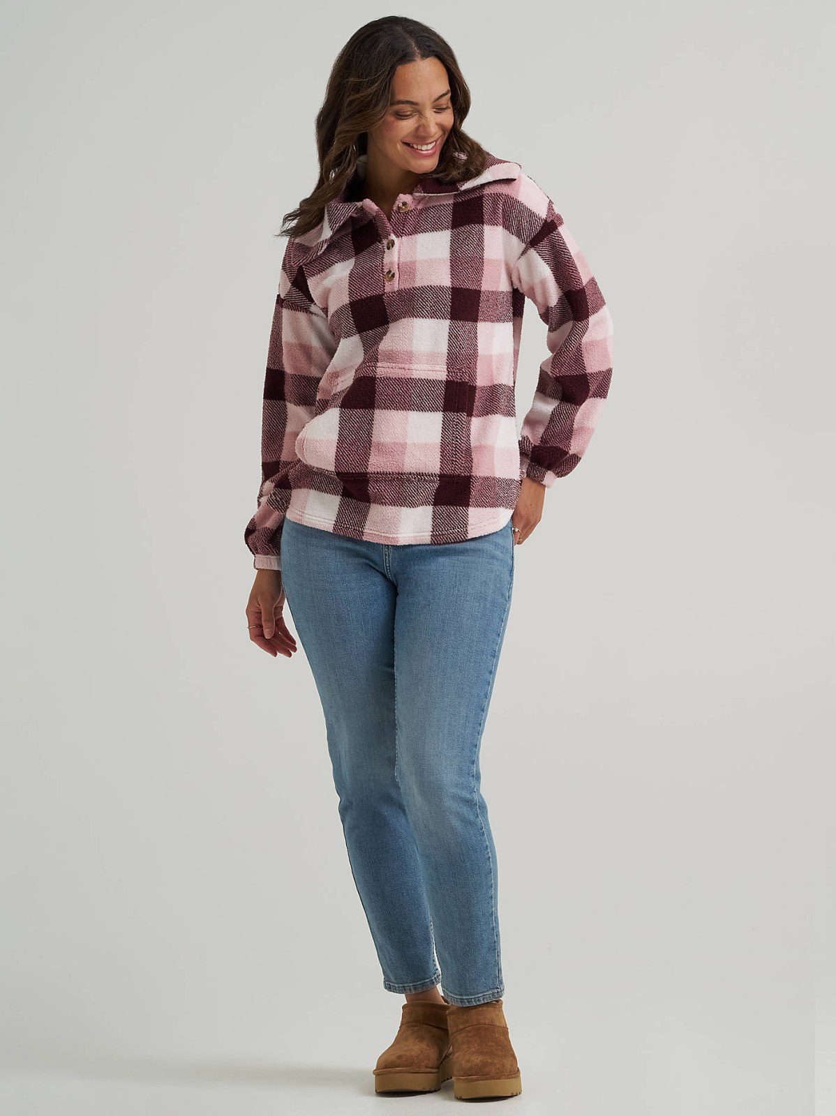 Women's Printed Sherpa Pullover - view 5