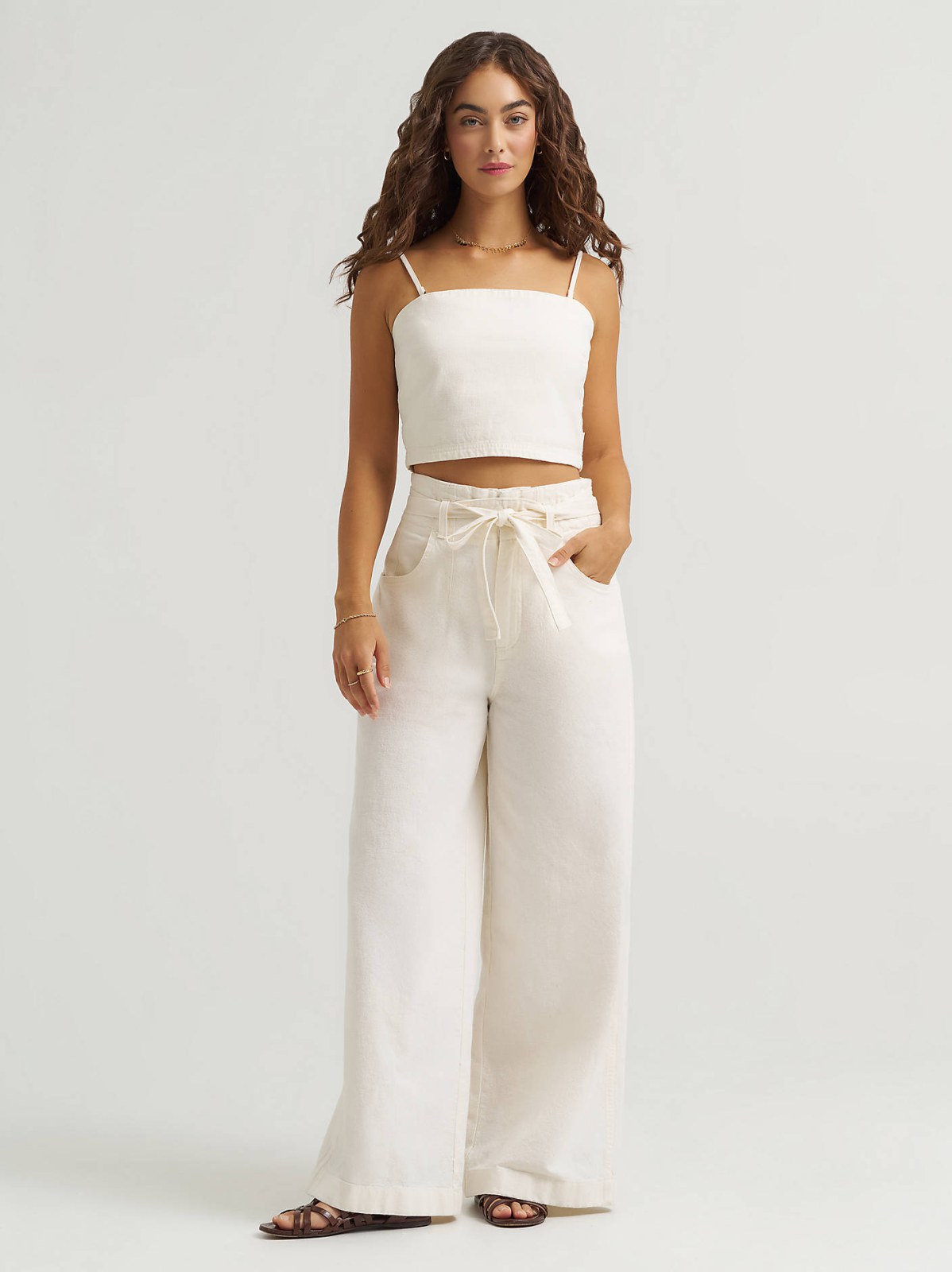 Women's Detachable Straps Linen Tube Top - view 3