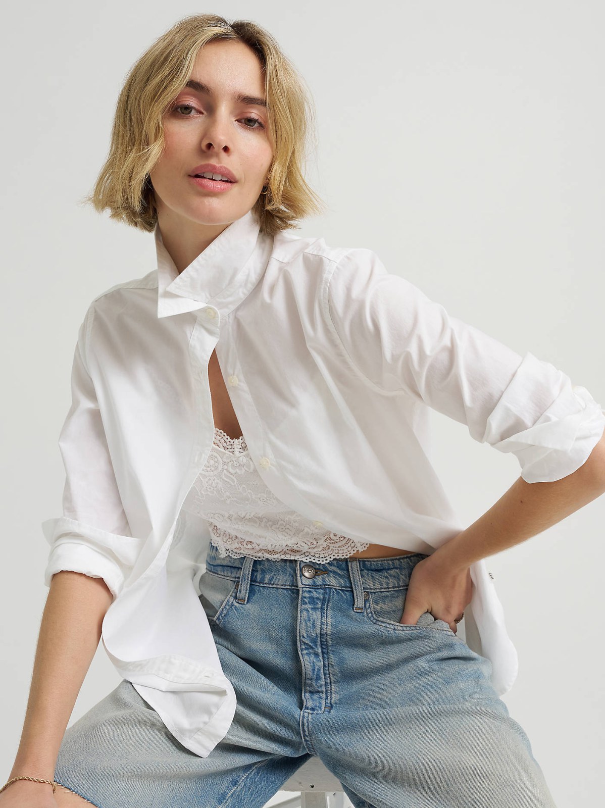 Women's Classic Pocketless Button Down Shirt - view 2