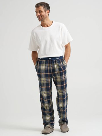 Men's Plaid Lounge Pant with Logo Waistband Men's Plaid Lounge Pant with Logo Waistband
