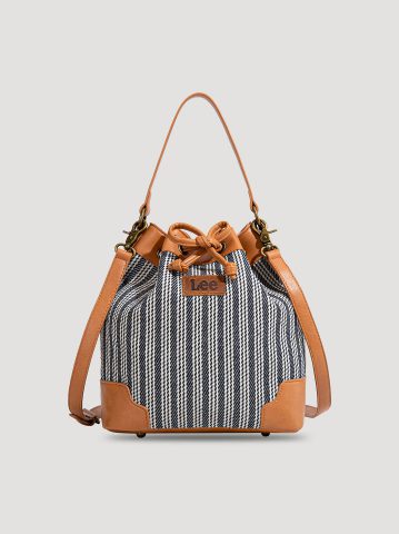 Women's Stripe Canvas Drawstring Bucket Bag Women's Stripe Canvas Drawstring Bucket Bag