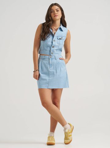 Women's Pleated Denim Skirt Women's Pleated Denim Skirt