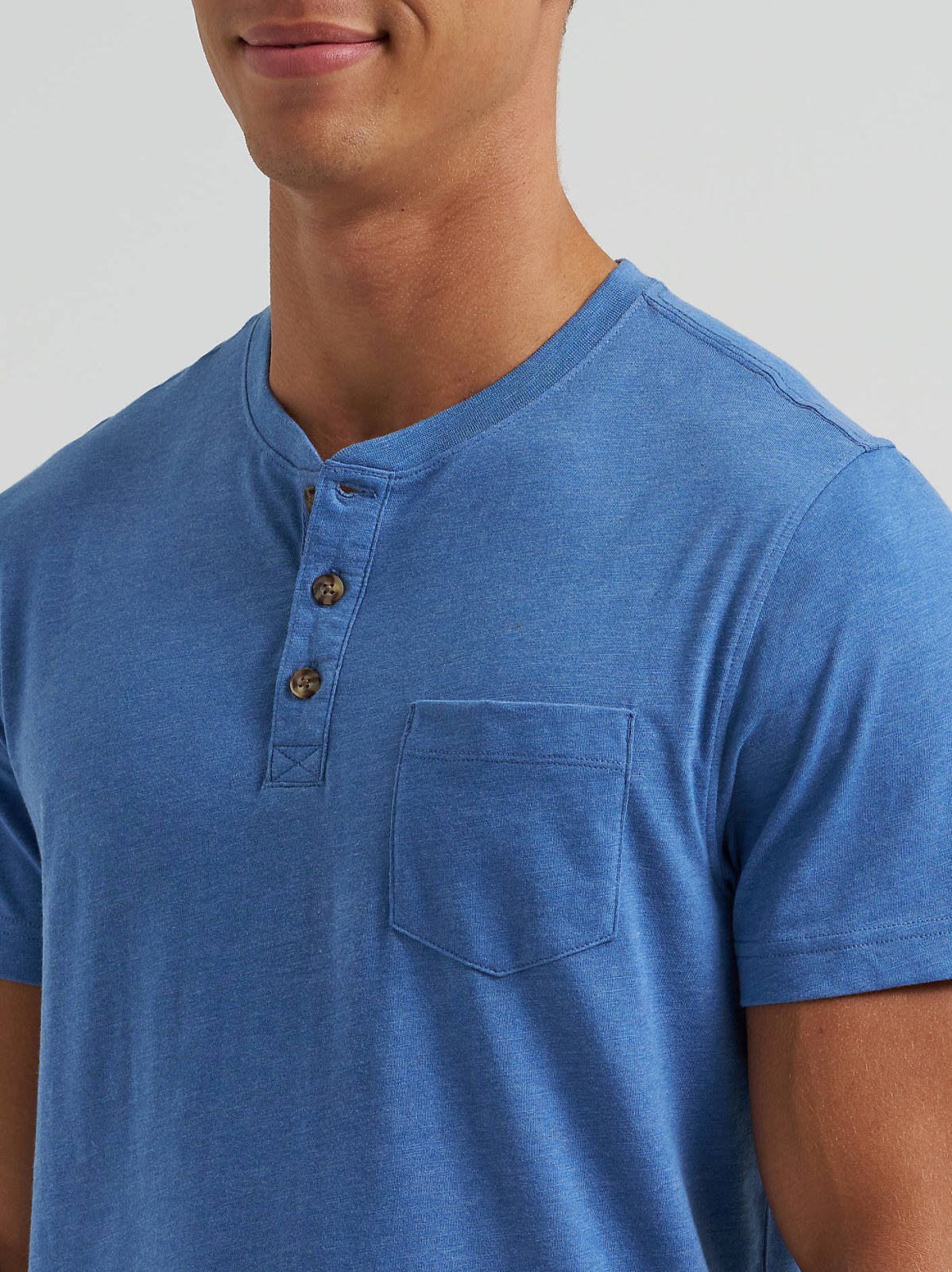 Men's Short Sleeve Jersey Henley - view 3