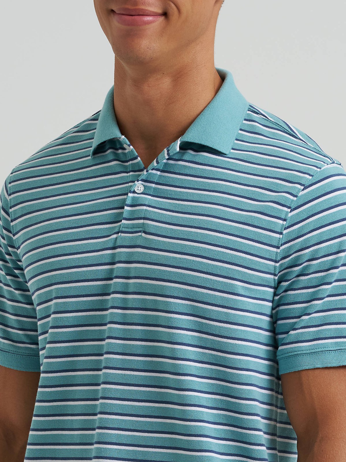 Men's Stripe Mini Pique Polo Shirt - view 3