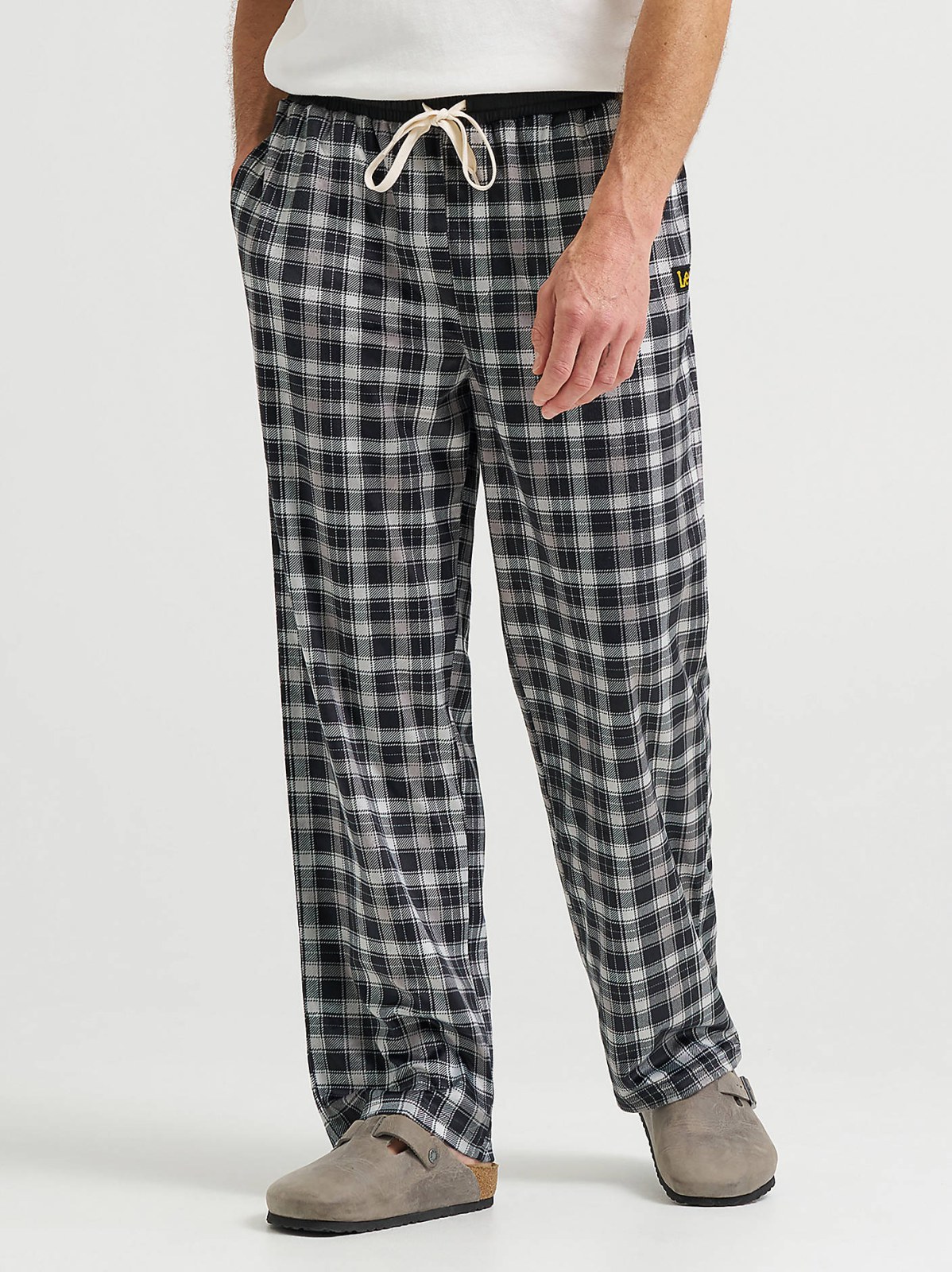 Men's Plaid Lounge Pant with Contrast Waistband - view 2