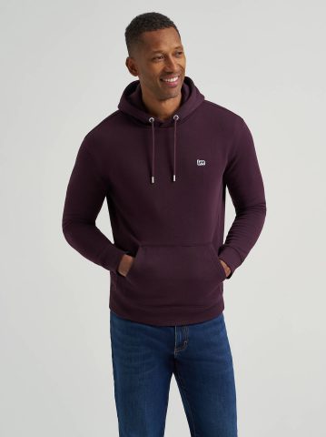 Men's Logo Patch Solid Hoodie Men's Logo Patch Solid Hoodie