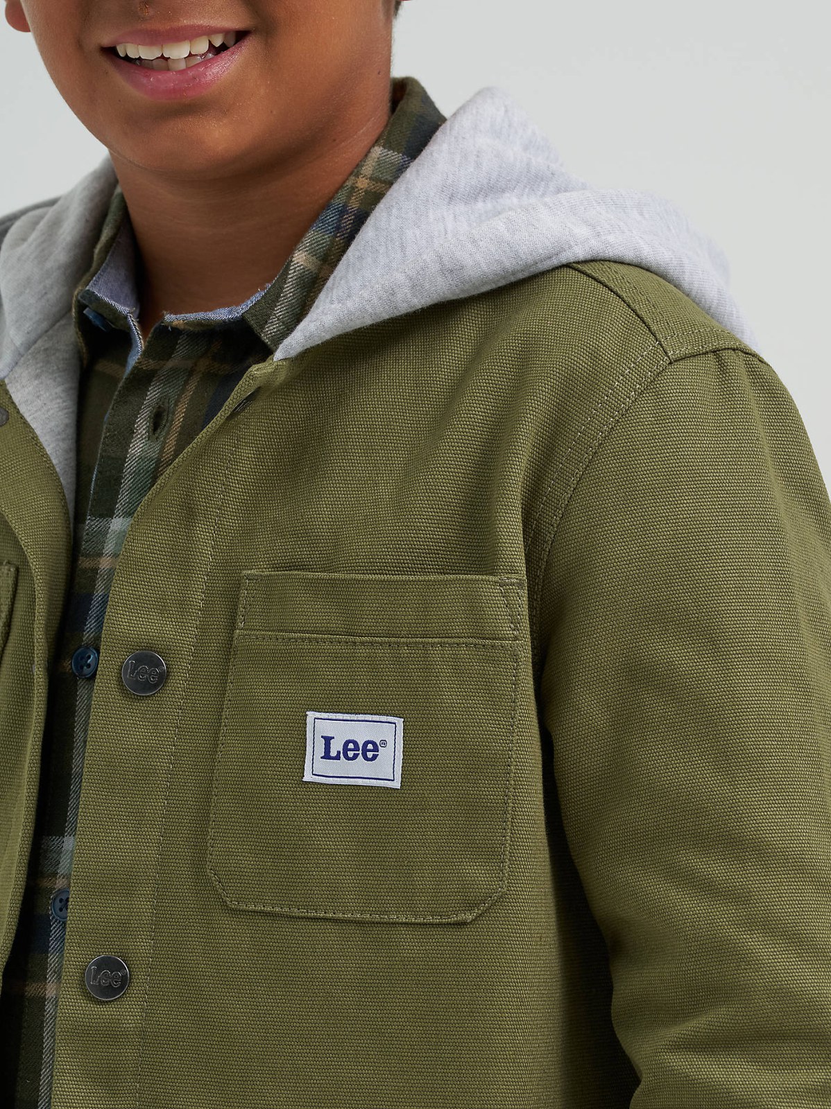 Boy's Hooded Canvas Work Jacket - view 3