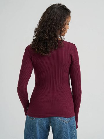 Women's Slit Sleeve Rib Knit Tee