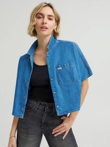 Women's Crop Resort Shirt — alternate view