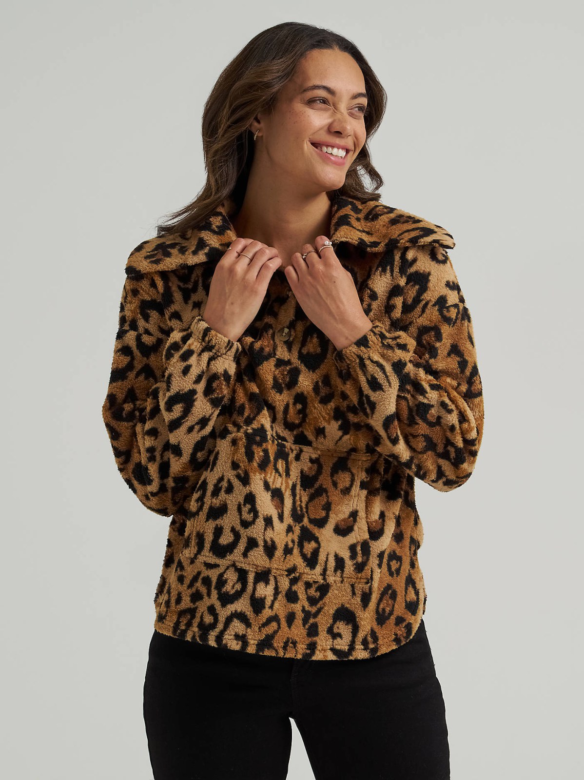 Women's Printed Sherpa Pullover