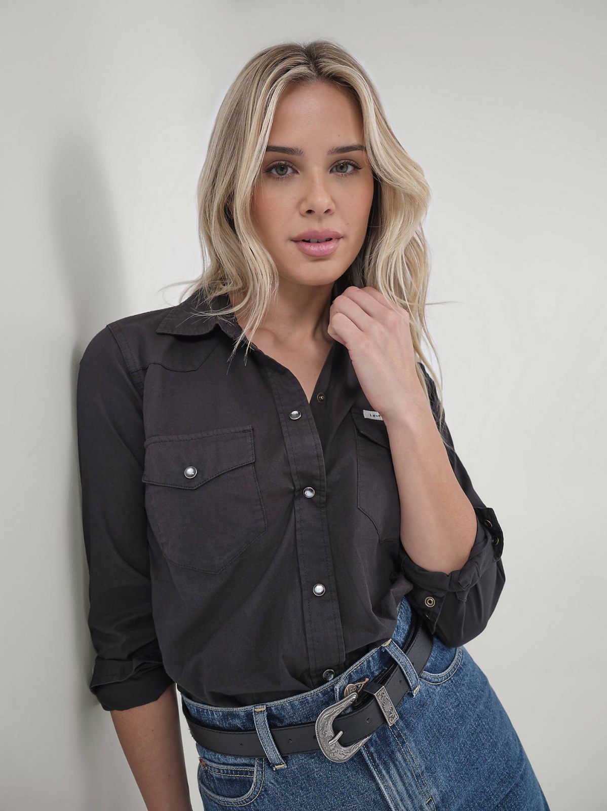 Women's Lee® x J.Crew Jules Garment-Dyed Western Shirt